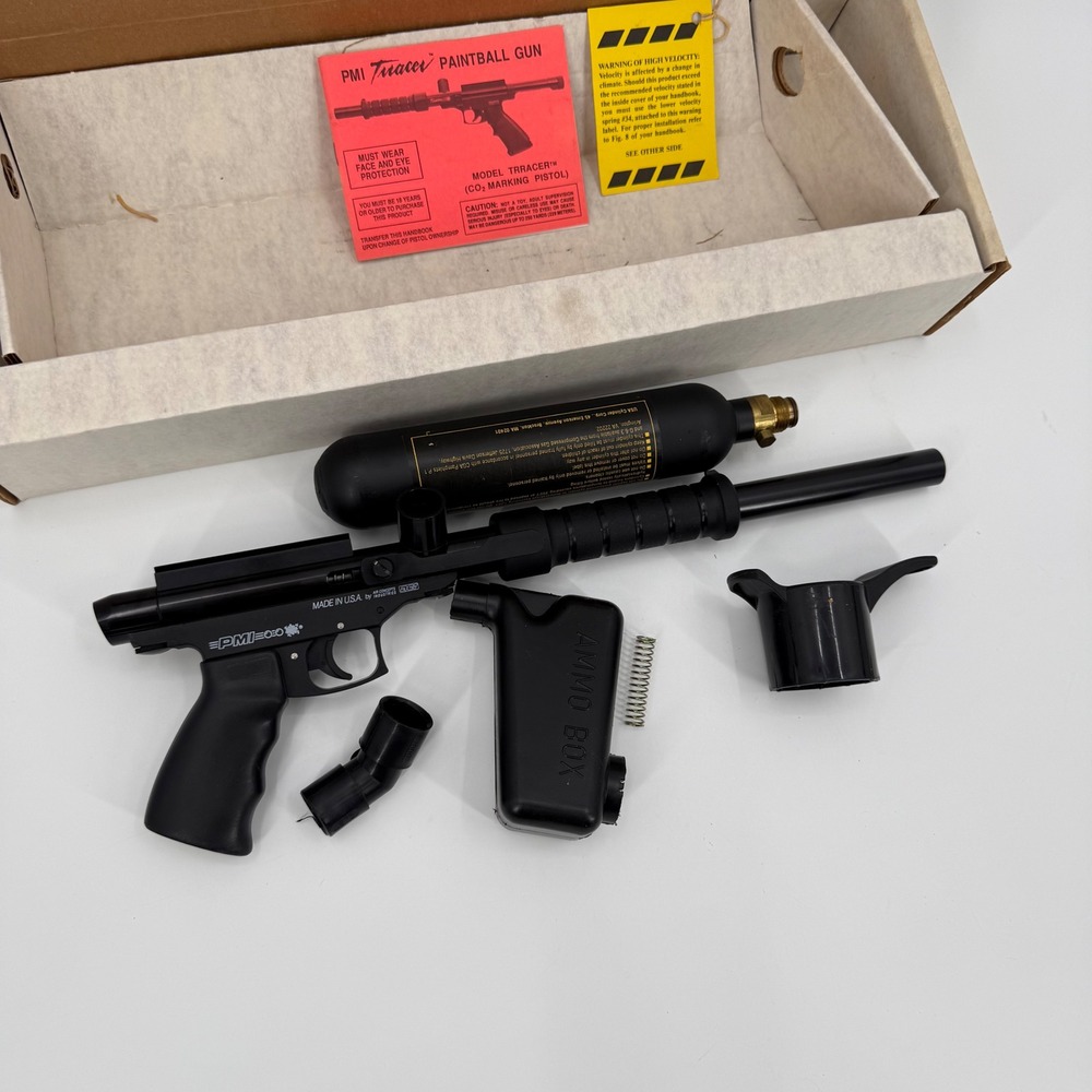 Vintage NOS New Old Stock PMI Trracer Pump Paintball Marker ACI 1993 Boxed Kit